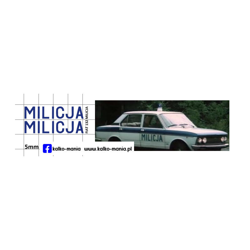 milicja fiat 132 kalkomania 1:43