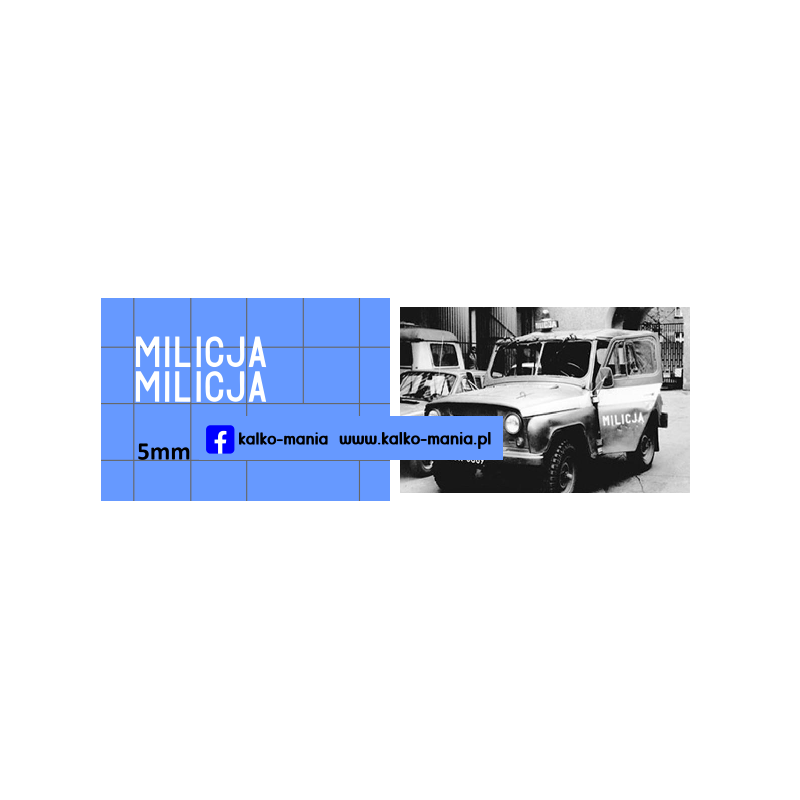 milicja uaz 469 kalkomania 1:43