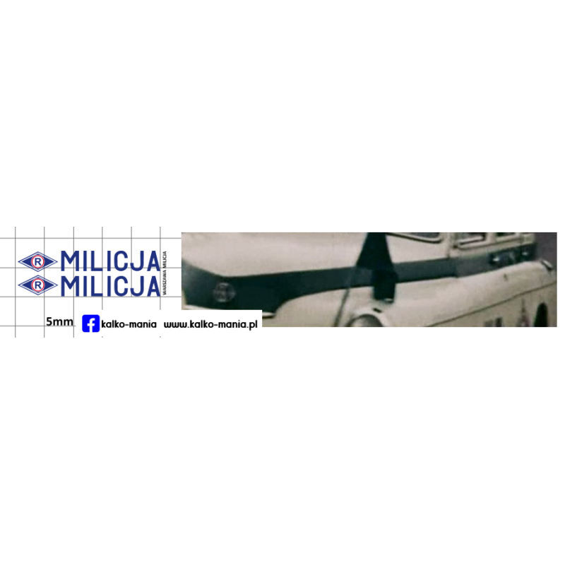 milicja warszawa drogowka mo kalkomania 1:43