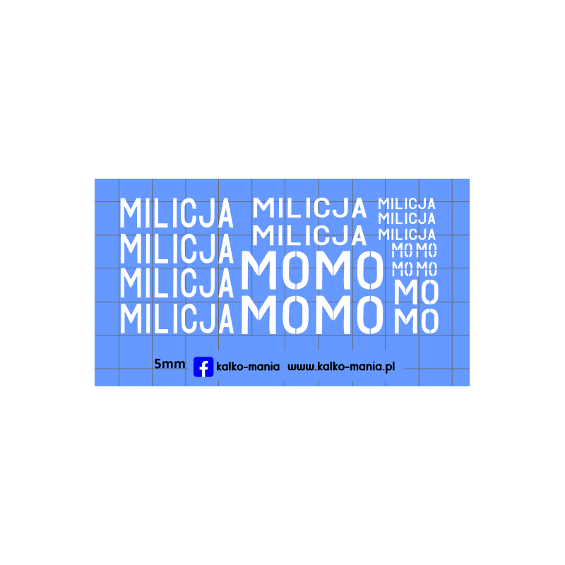 milicja zestaw bialy kalkomania 1:43