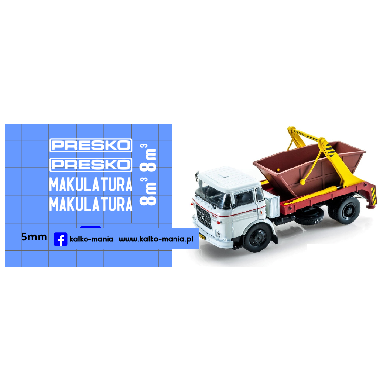 skoda liaz 706 kontener mpo presko kalkomania 1:43