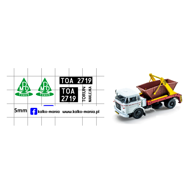 skoda liaz 706 kontener mpo torun kalkomania 1:43