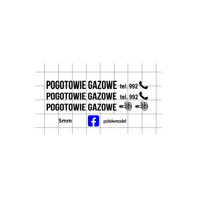 zuk nysa pogotowie gazowe 992 kalkomania 1:43