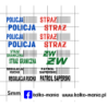 belka ostrzegawcza policja straz kalkomania 1:43