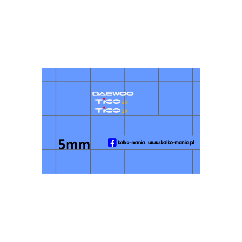 daewoo tico sx logo kalkomania 1:43