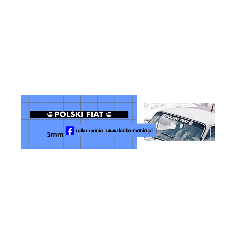 fiat 125p blenda na szybe polski fiat kalkomania 1:43