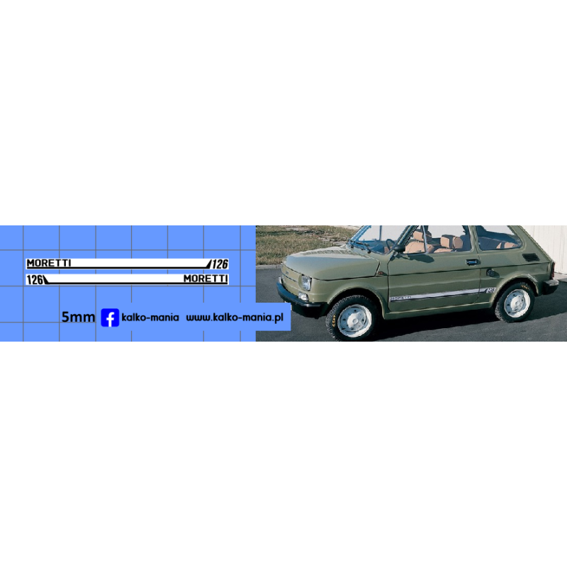 fiat 126 moretti kalkomania 1:43