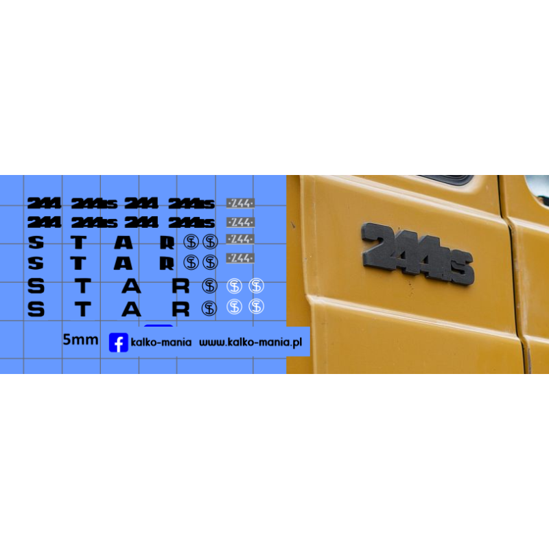star 244 244rs logo kalkomania 1:43