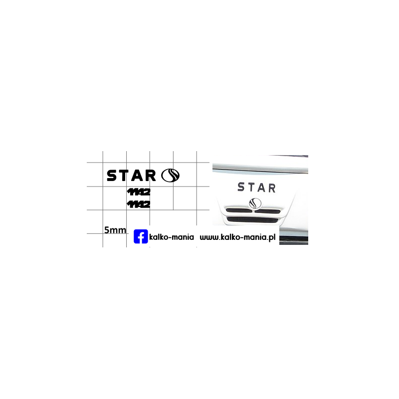 star 1142 logo kalkomania 1:43