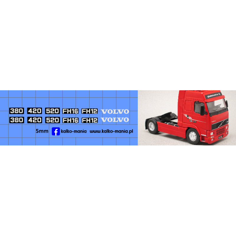 volvo fh12 fh16 420 520 kalkomania 1:43