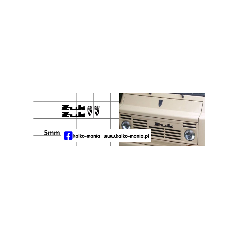 zuk oznaczenia logo kalkomania 1:43