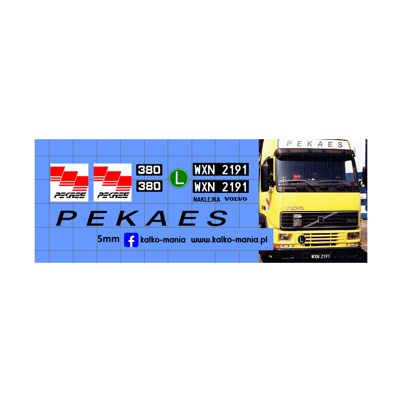 pekaes volvo fh380 kalkomania 1:43