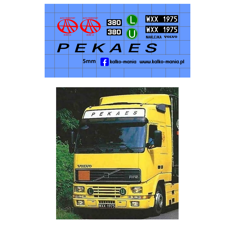 pekaes volvo fh380 blonie kalkomania 1:43