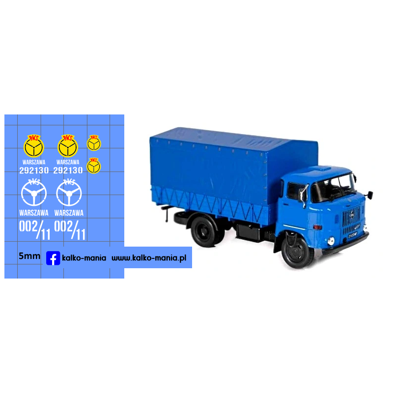 ifa w50 pks warszawa kalkomania 1:43