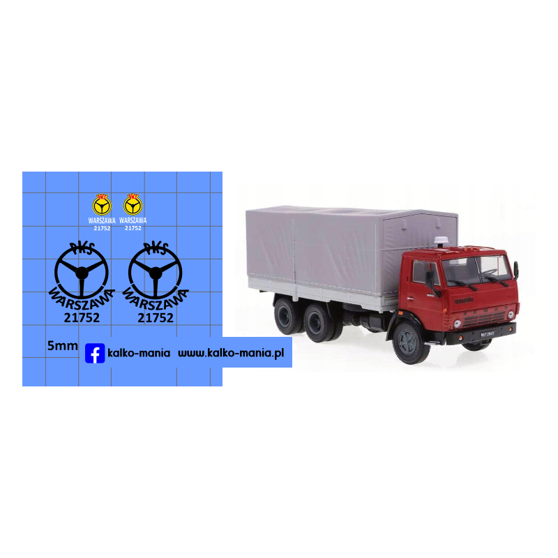 kamaz 5320 pks warszawa kalkomania 1:43