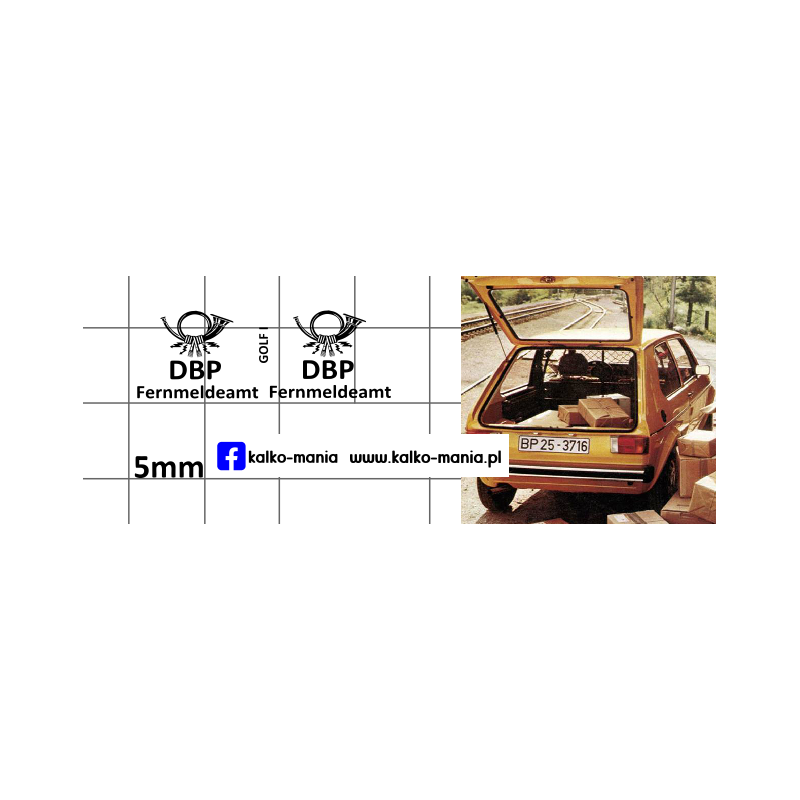 deutsche bundespost golf kalkomania 1:43