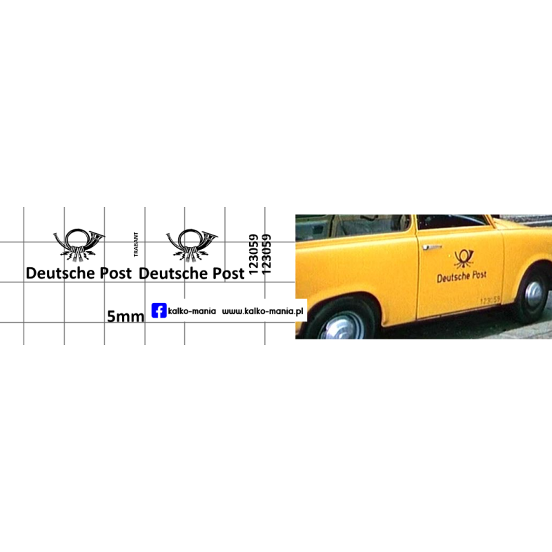deutsche post trabant kalkomania 1:43