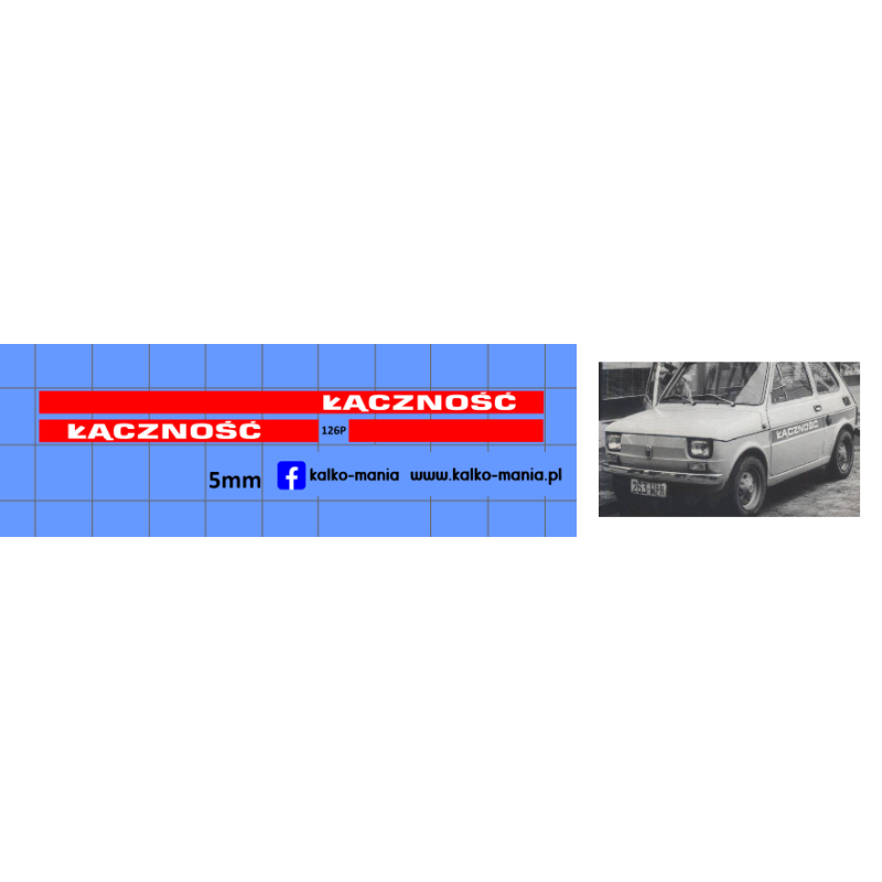 fiat 126p lacznosc kalkomania 1:43