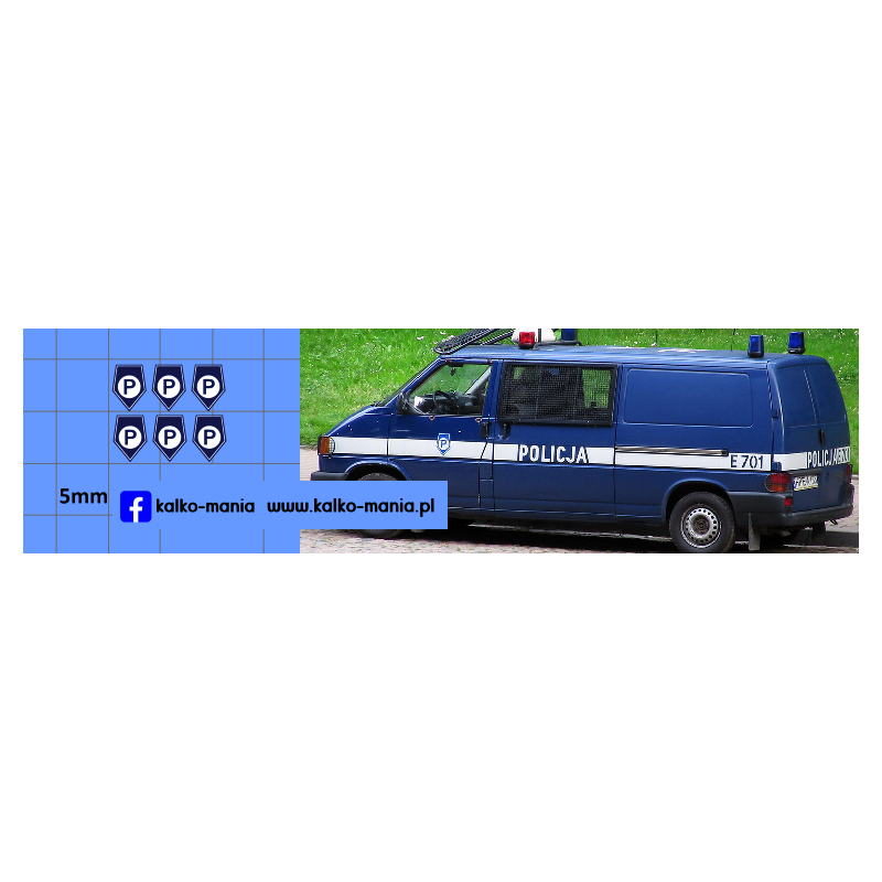policja prewencja zestaw kalkomania 1:43
