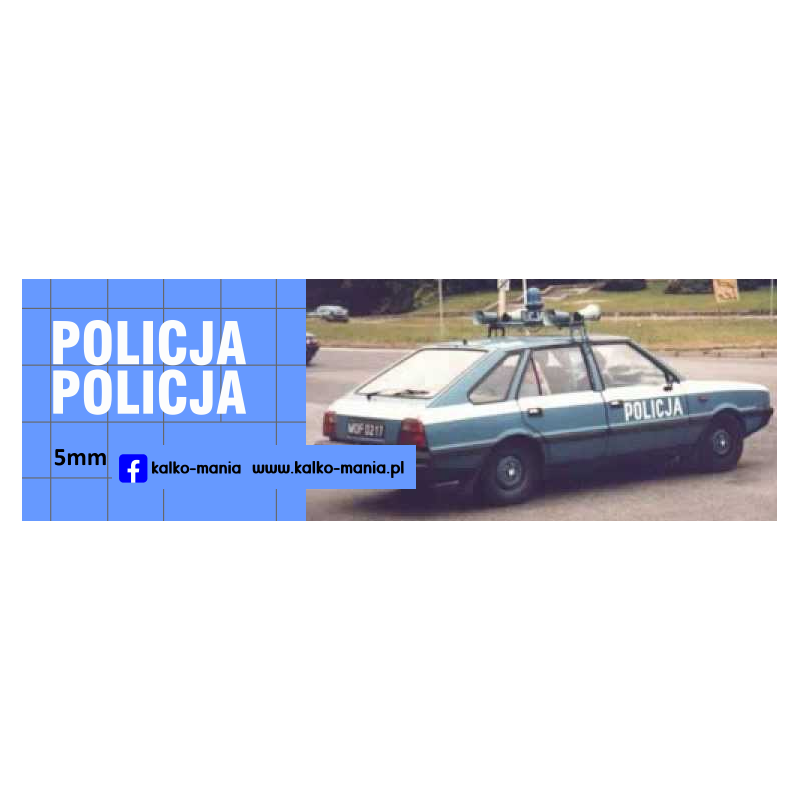 polonez policja kalkomania 1:43