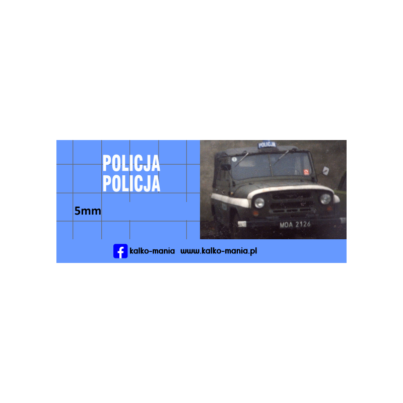 uaz 469 policja kalkomania 1:43