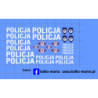 zestaw policja bialy kalkomania 1:43