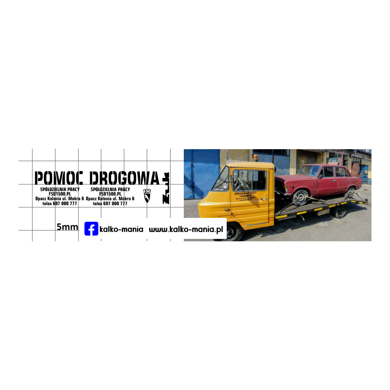 pomoc drogowa laweta zuk kalkomania 1:43
