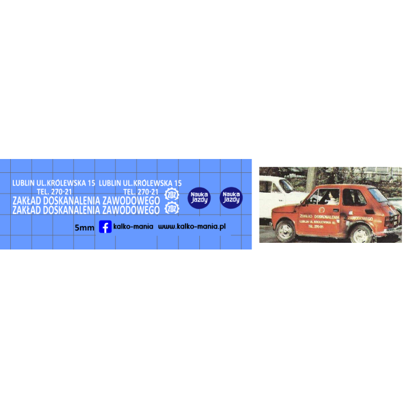 zdz nauka jazdy fiat 126p lublin kalkomania 1:43