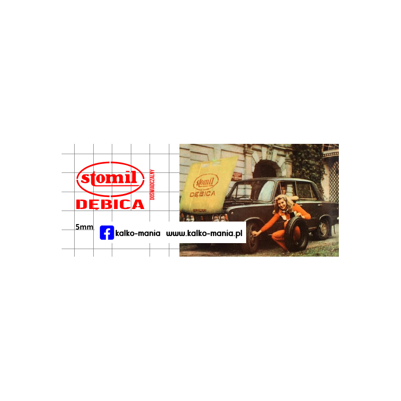 fiat 125p stomil debica doswiadczalny kalkomania 1:43