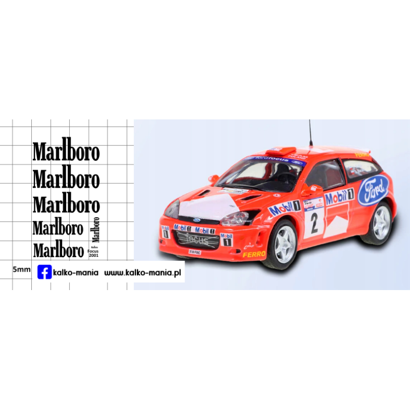 ford focus rajd polski 2001 kulig baran kalkomania 1:43