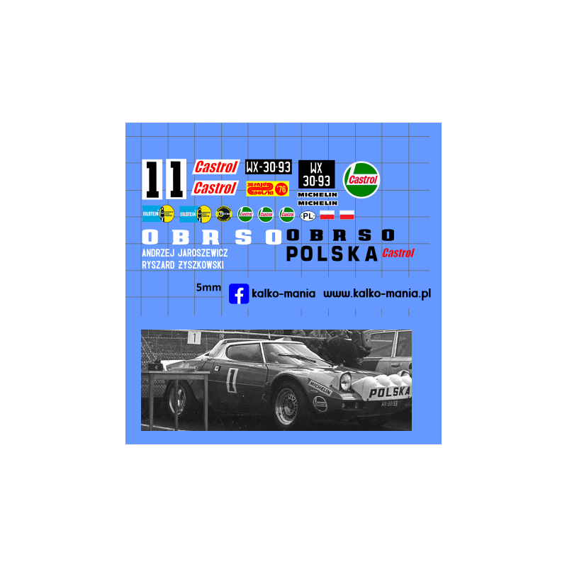 lancia stratos rajd polski 1976 kalkomania 1:43