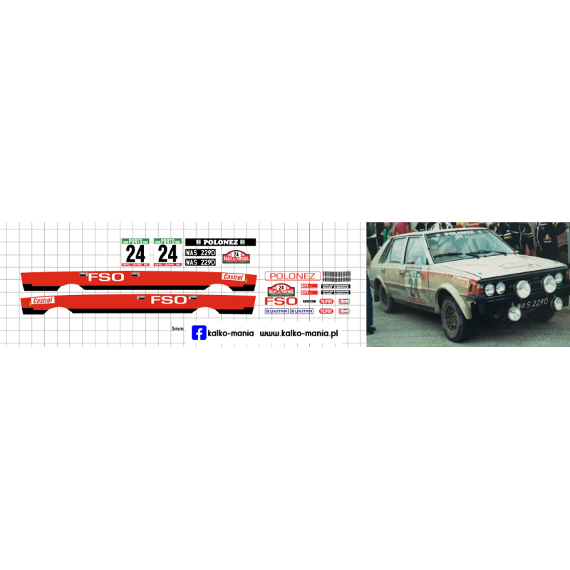 polonez 2000 stachowiak zyszkowki rally de portugal 1980 kalkomania 1:43