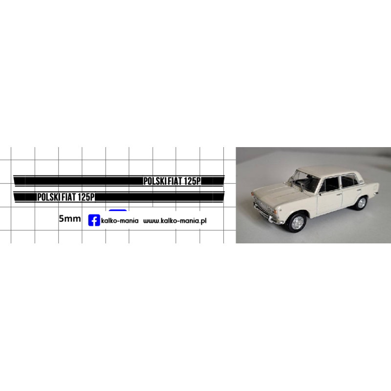 polski fiat 125p rajd drzwi oznaczenia  kalkomania 1:43