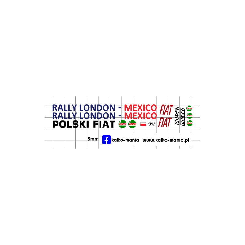 polski fiat 125p treningowy london mexico zasada kalkomania 1:43