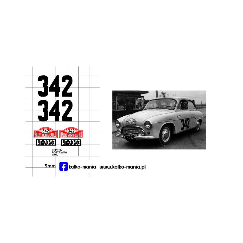 syrena 102 rmc 1962 repeta postawka kalkomania 1:43