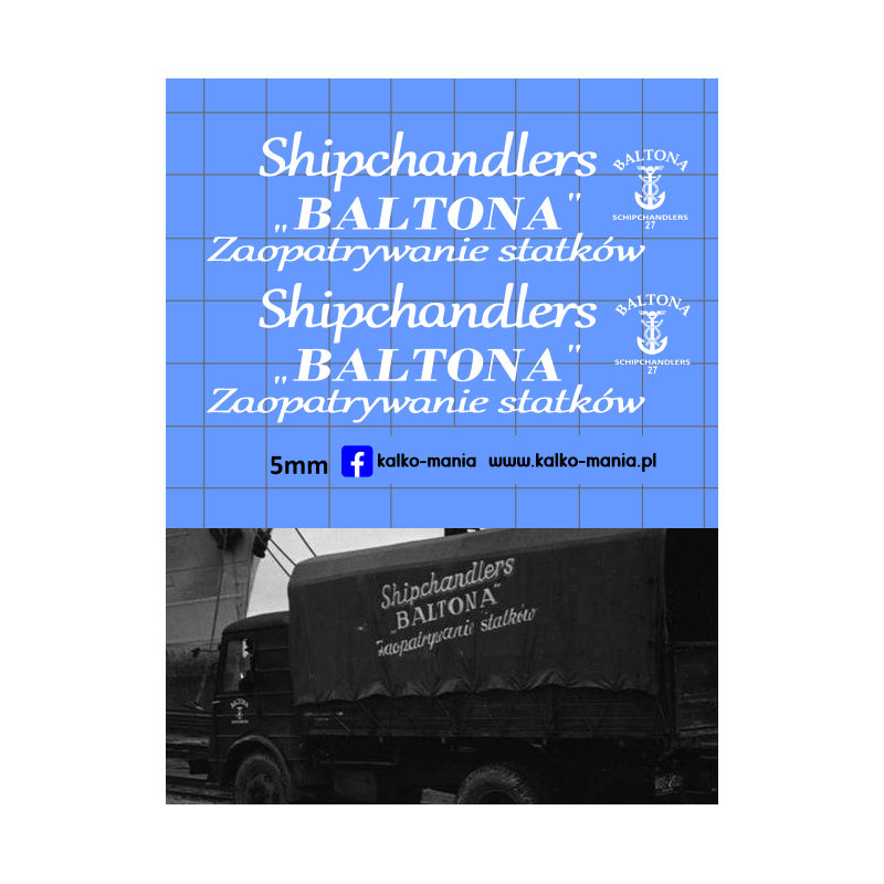 star baltona shipchandlers kalkomania 1:43