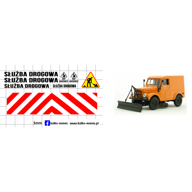 gaz 69 sluzba drogowa rdp wadowice kalkomania 1:43