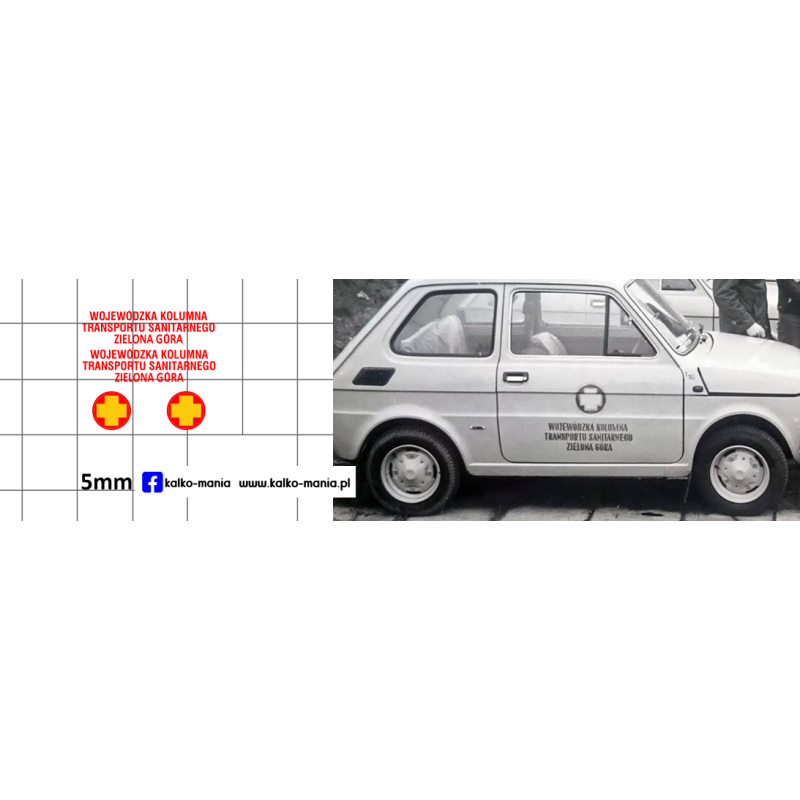 fiat 126p wkts zielona gora kalkomania 1:43