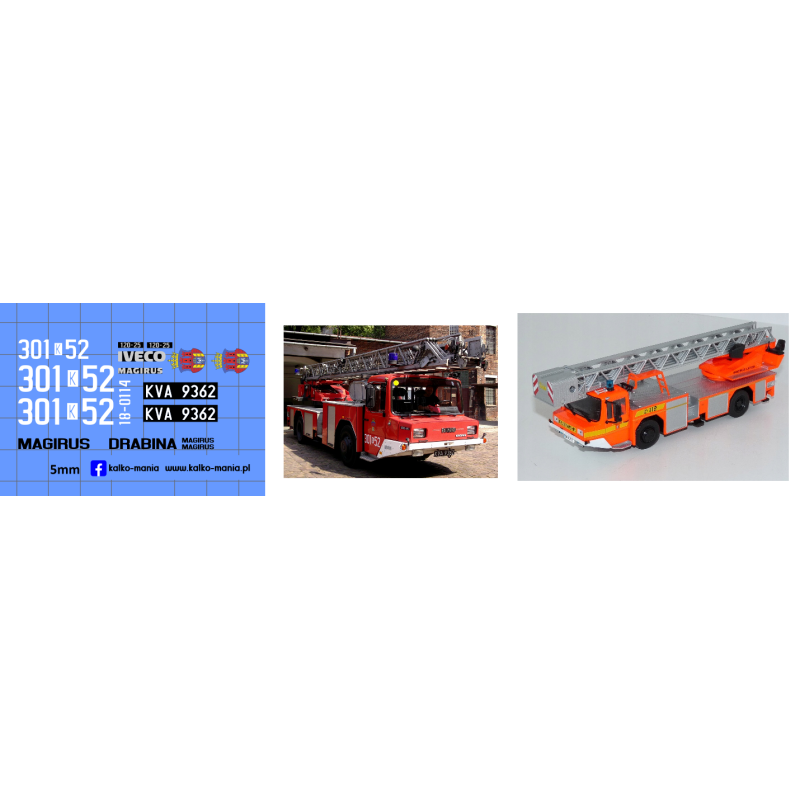 iveco magirus straz 120 25 jrg krakow kalkomania 1:43