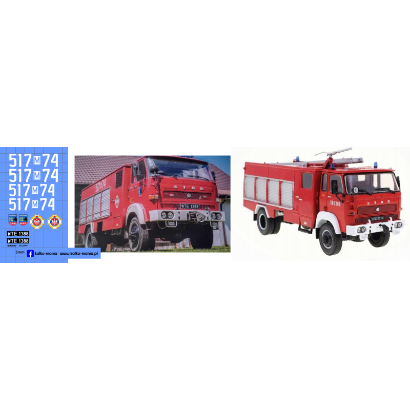 jelcz 005 star straż osp grzebowilk kalkomania 1:43