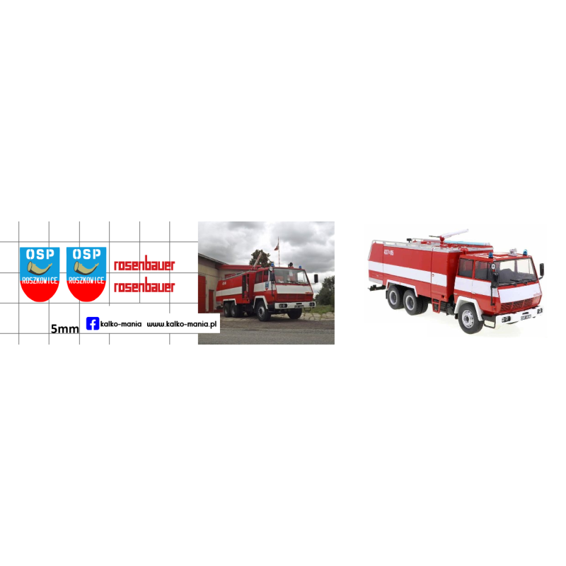 jelcz 006 2 straż osp roszkowice kalkomania 1:43