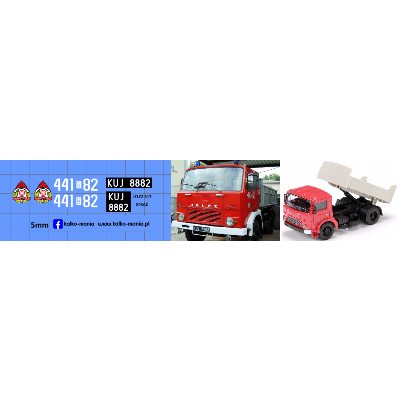 jelcz 317 wywrotka psp jaslo kalkomania 1:43