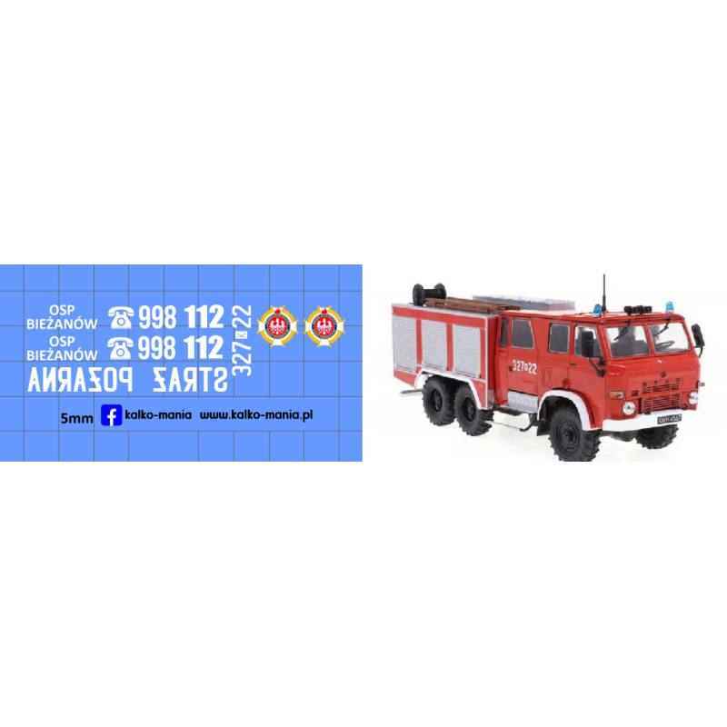 star 266 osp biezanow straz kalkomania 1:43