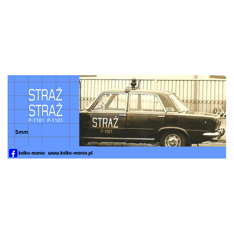 straz pożarna fiat 125p kalkomania 1:43