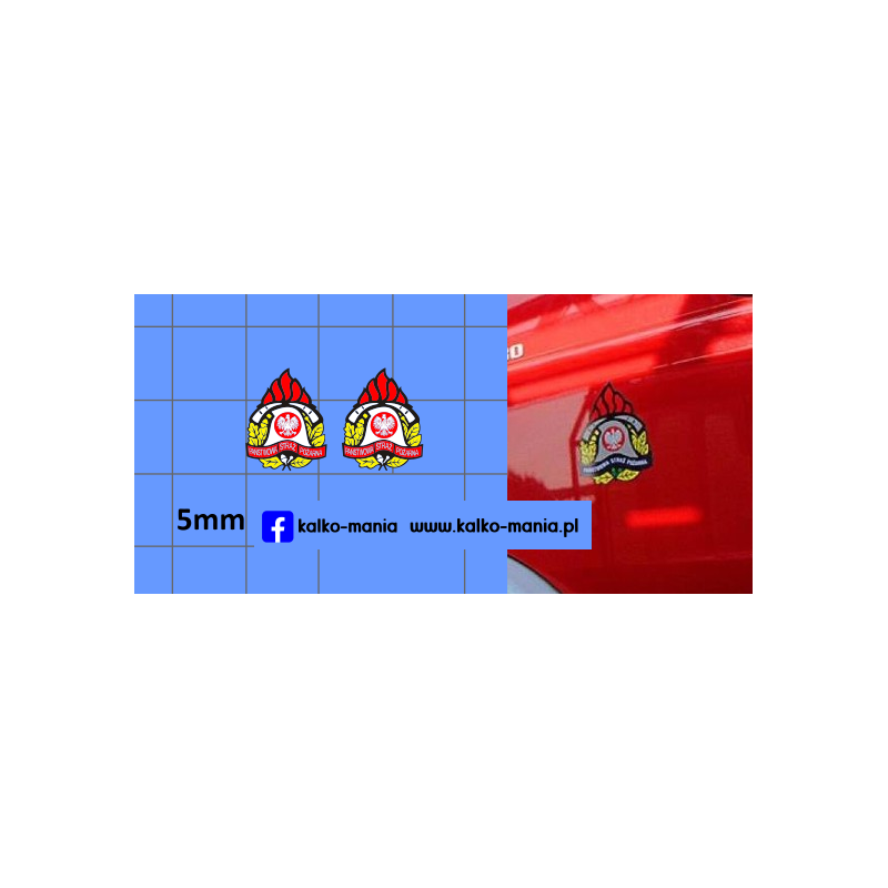 straz pożarna psp logo kalkomania 1:43