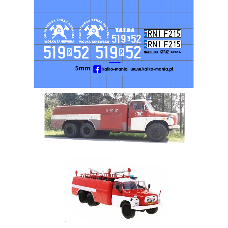 tatra 148 cas 32 osp wolka tanewska kalkomania 1:43