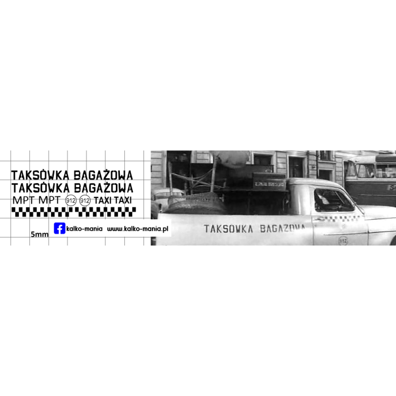 warszawa taxi mpt warszawa taksowka bagazowa kalkomania 1:43