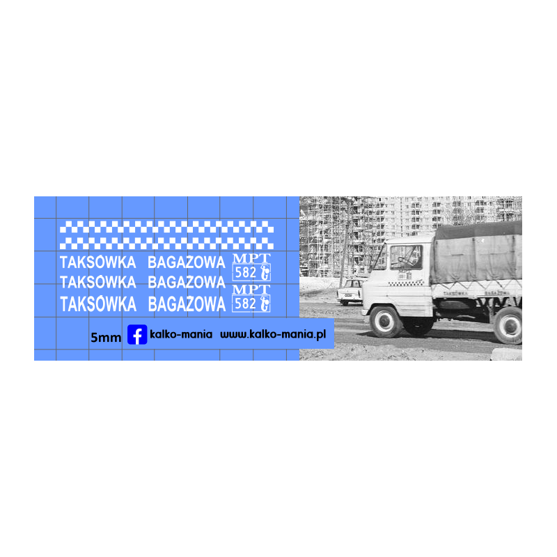 zuk taxi mpt warszawa taksowka bagazowa kalkomania 1:43