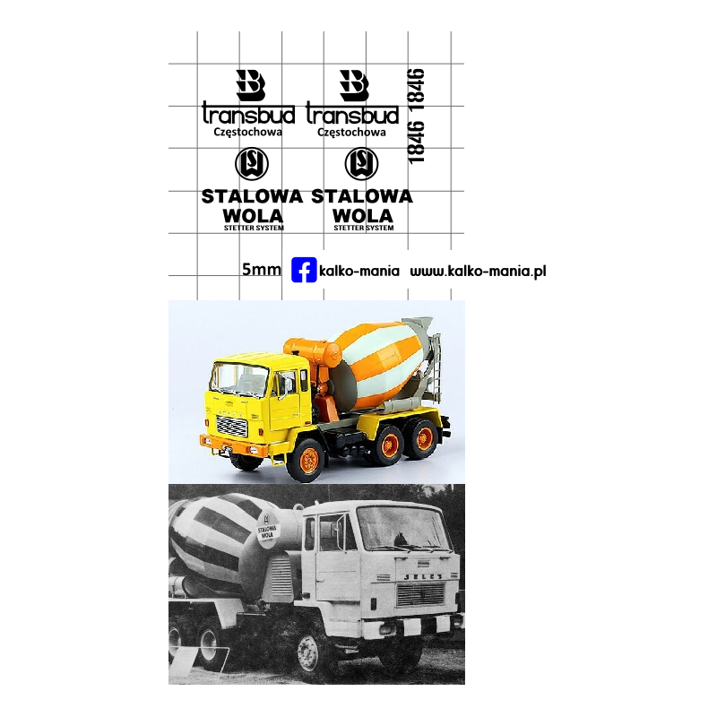 transbud czestochowa jelcz 640 betoniarka kalkomania 1:43