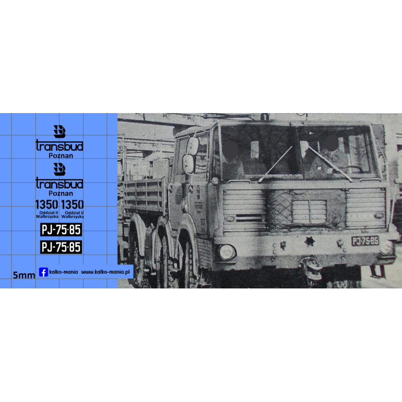 transbud poznań tatra 813 kalkomania 1:43